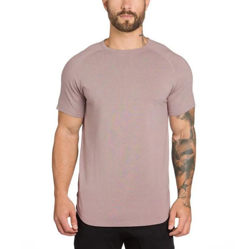 T-shirt à manches courtes et col en V pour homme, vêtement de marque, respirant, slim, de sport, de