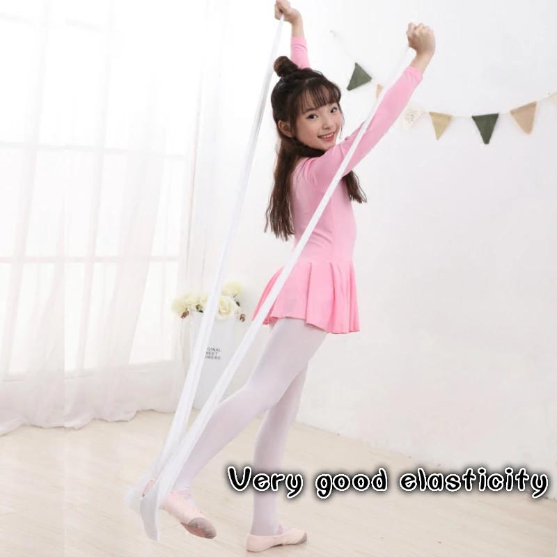 Collant de brevde Ballet en Velours pour Fille, Bas de Couleur Unie, Blanc, Collection Printemps et