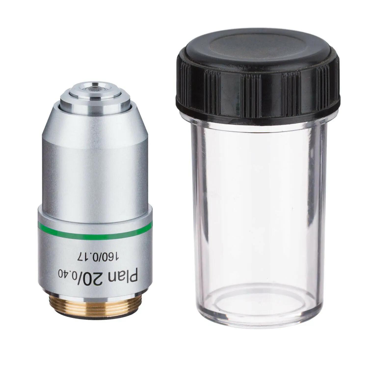 Objectif de Microscope PLAN DIN 4X 10X 20X 40X 60X 100X, filetage RMS