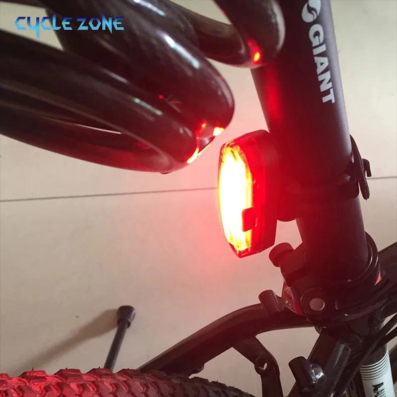 Feu arrière de vélo vtt, lumière rouge, lampe de sécurité chauffante, Rechargeable par USB, lumière