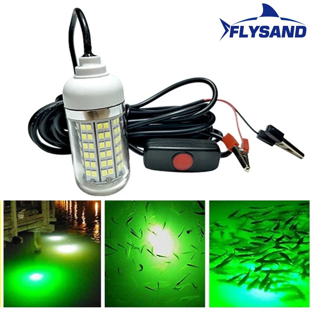 FLYSAND lampe sous-marine Ultra lumineuse 12V 15W 108 LED lumière de pêche de nuit IP68 étanche gout