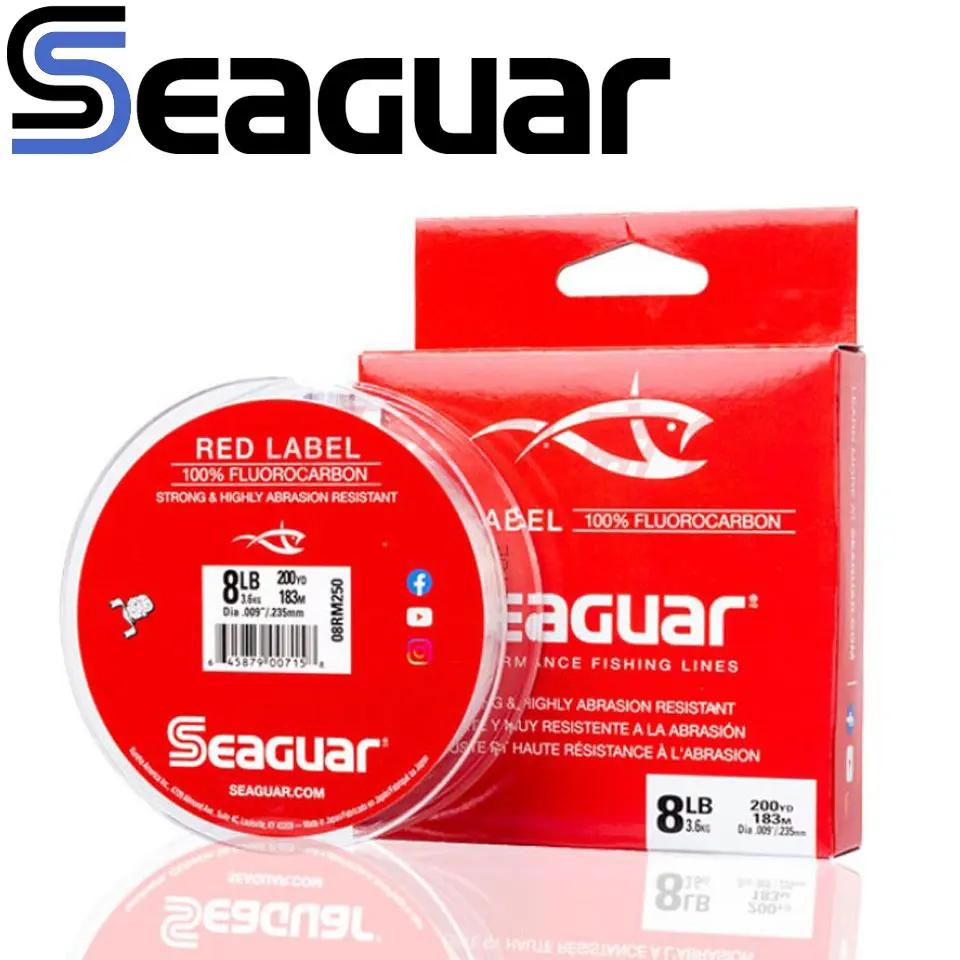 Ligne de pêche originale SEAGUAR étiquette rouge 6LB-12LB 100% lignes de pêche en fluorocarbone 229