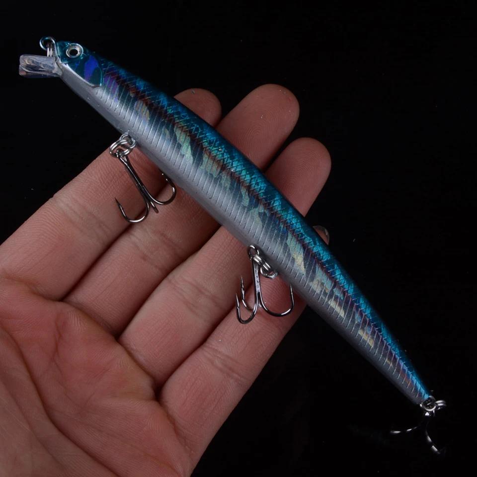 Leurre méné flottant avec yeux 3D, appât artificiel puissant pour la pêche en mer, 13cm, 15g, 1 pièc