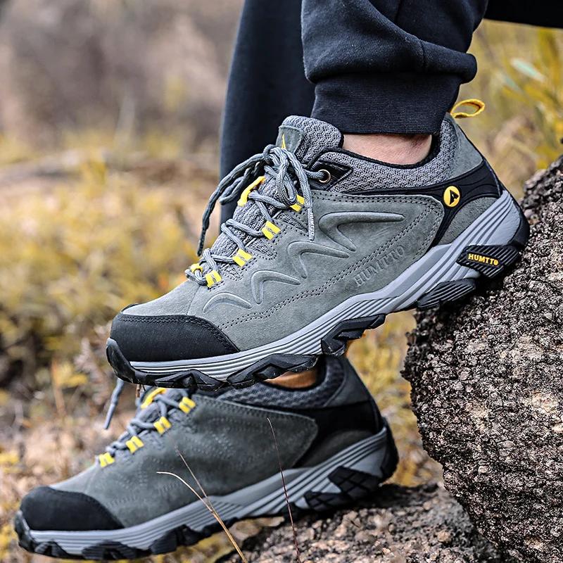 HUMTTO – chaussures de randonnée en cuir imperméables pour hommes, bottines de Camping, de chasse, d