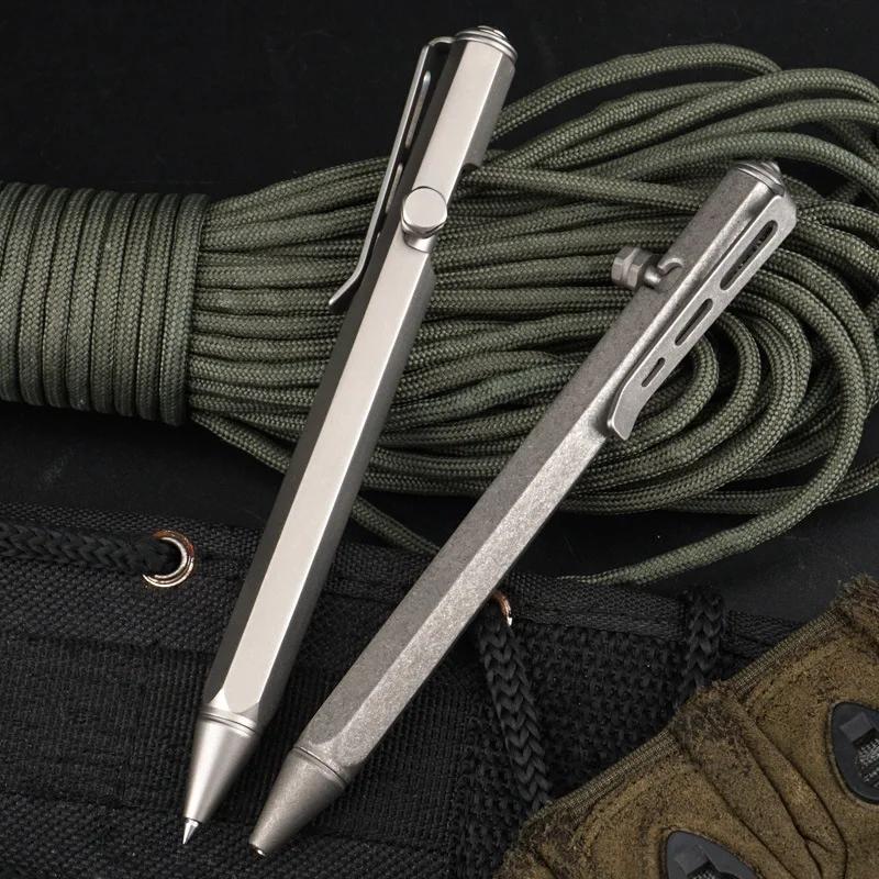 EDC – stylo en alliage de titane, avec Collection d'écriture, multifonctionnel, Portable, pour l'ext