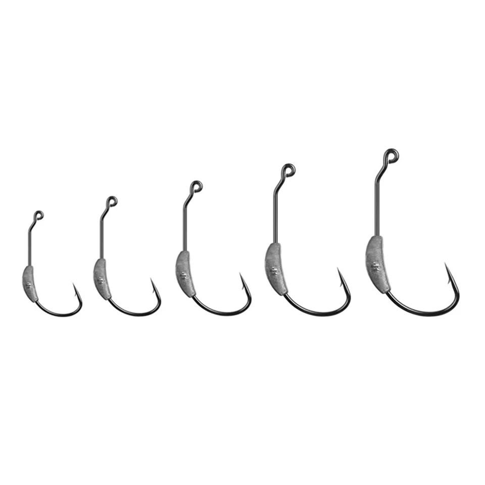 WALK FISH – hameçon de pêche en acier au carbone, 5 pièces, tête de gabarit en plomb, goupille de ve