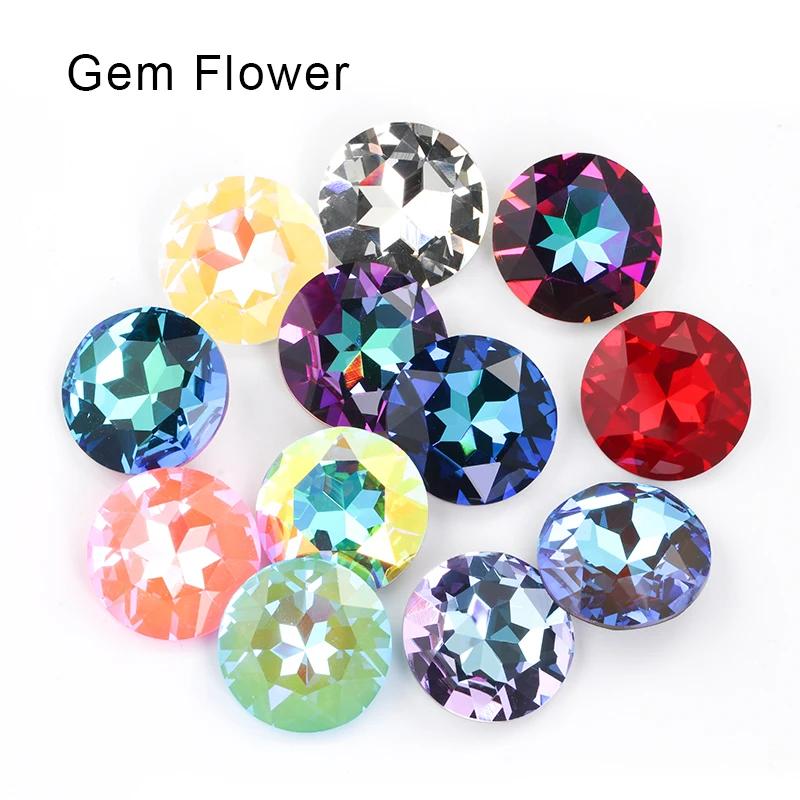 Astrobox 1201 rond haute qualité verre cristal 27mm gemme fleur coudre sur strass fantaisie pierre b