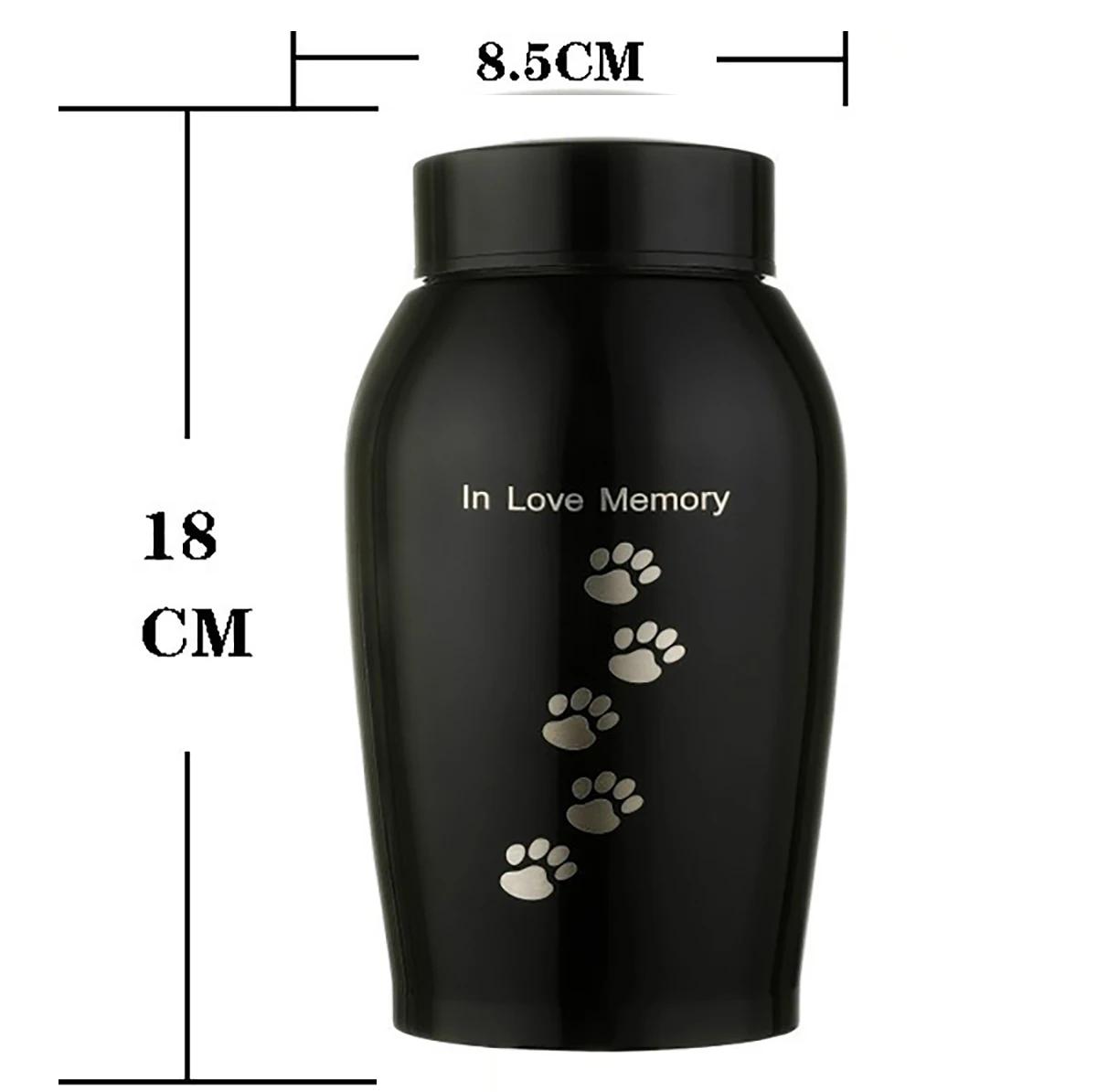 Urnes en acier inoxydable noir et or pour animaux de compagnie, pour chiens, chats, oiseaux, souris,