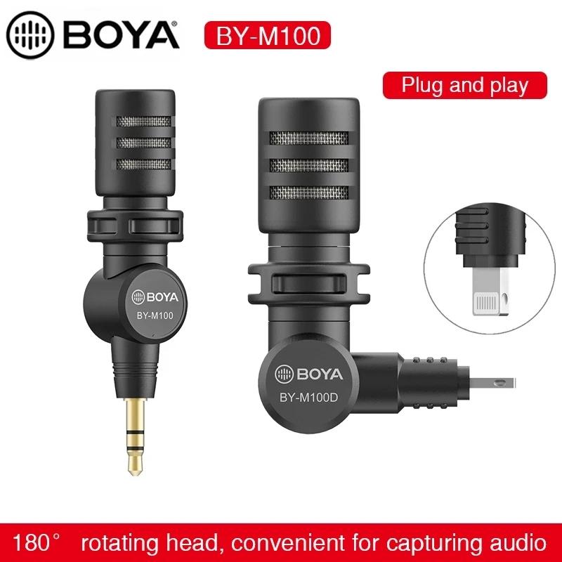 BOYA – Microphone Miniature enfichable BY-M100 3.5mm TRS, pour appareil photo reflex numérique Nikon