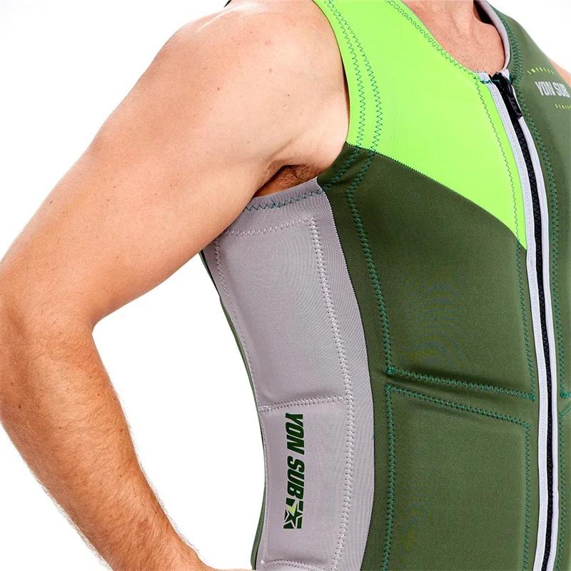 Gilet de sauvetage en néoprène avec fermeture éclair pour adulte, veste de flottabilité pour sports