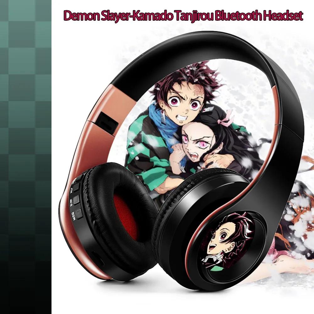 Japon Anime casque démon Slayer Kimetsu No Yaiba Kamado Tanjirou Cosplay Bluetooth casque écouteur a