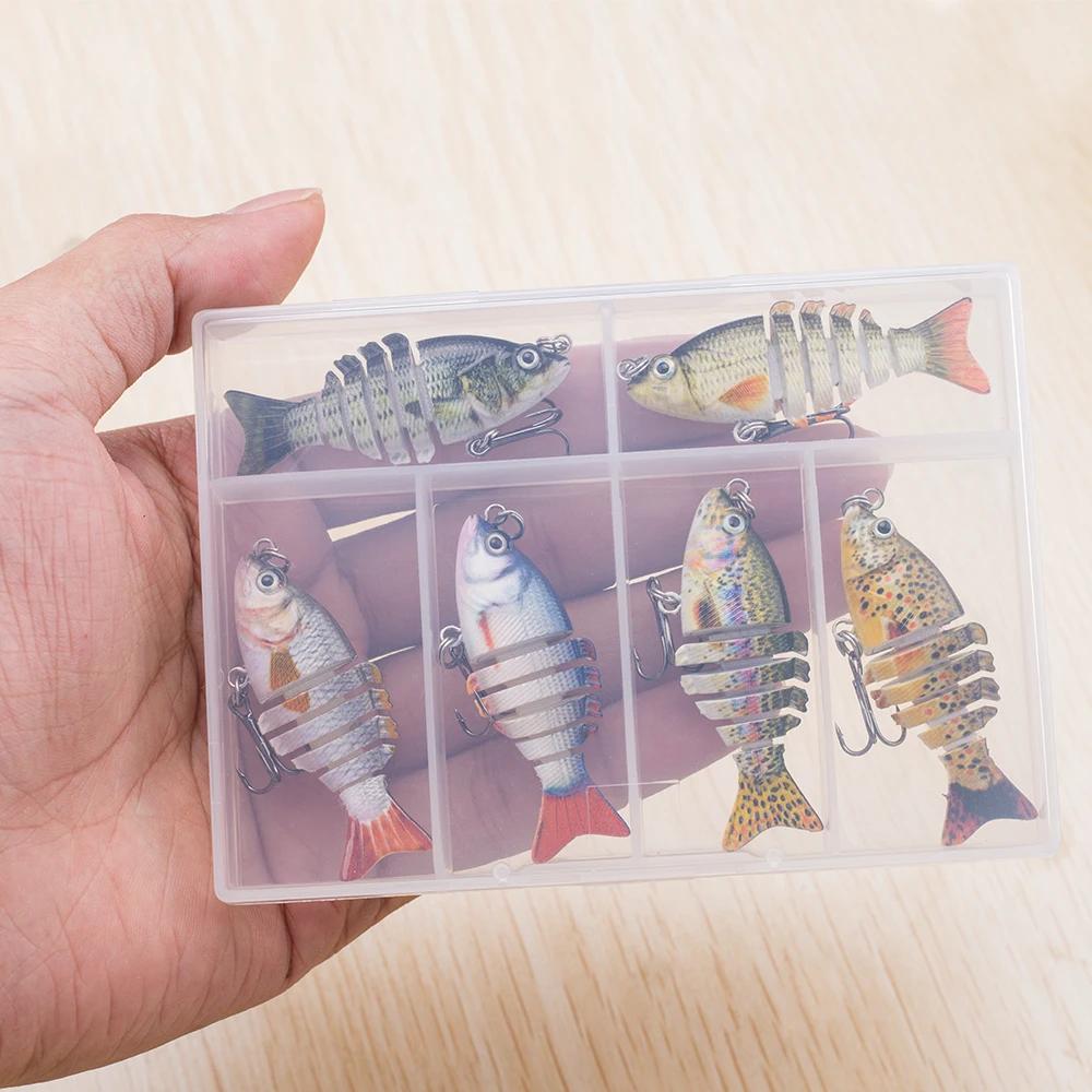 Ensemble de leurres de pêche multi-articulés miniatures 5cm/2.5g, 6 segments, appât flexible, crankb