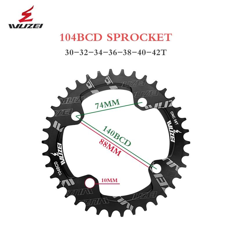 WUZEI 104BCD – chaîne ronde 30T 32T 34T 36T 38T 40T 42T 44T 46T 48T 50T 52T, roue à chaîne étroite e