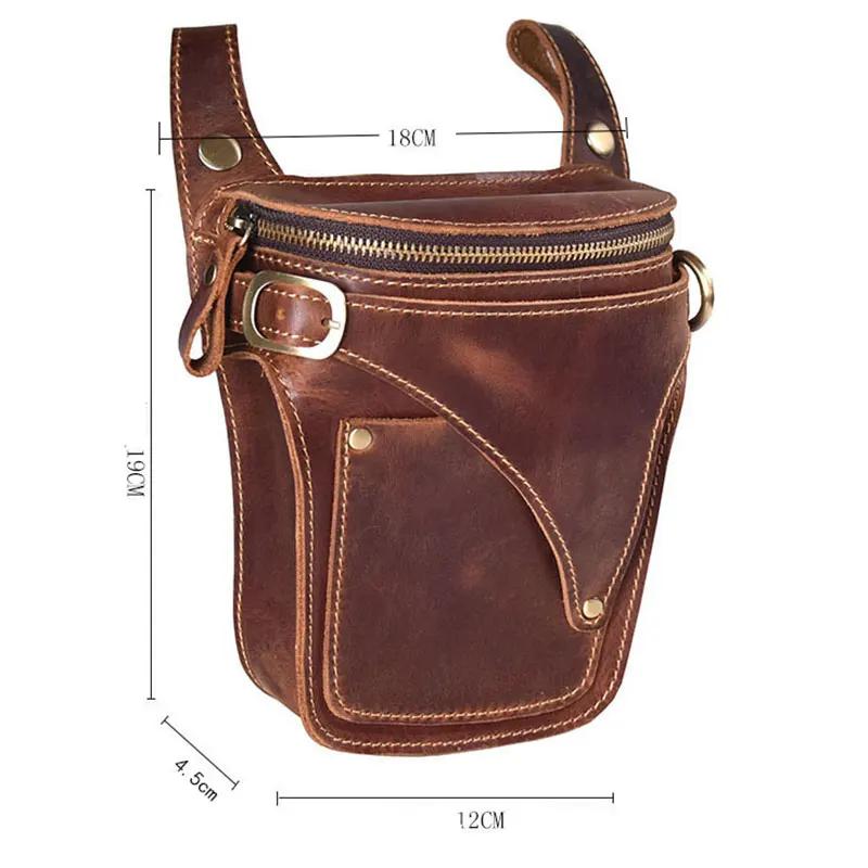 Sac de moto en cuir véritable pour homme, ceinture de hanche, fourre-tout de hanche, sacs de taille
