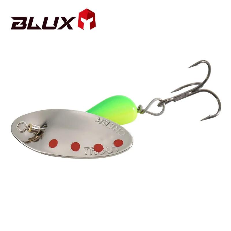 BLUX – Leurre métallique à lame rotative, appât artificiel dur en laiton, cuillère, cuivre, pour la