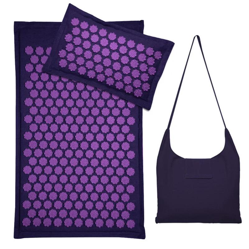 Tapis d'acupression à pointes de Lotus, coussin en lin naturel, palmier de noix de coco, Massage du