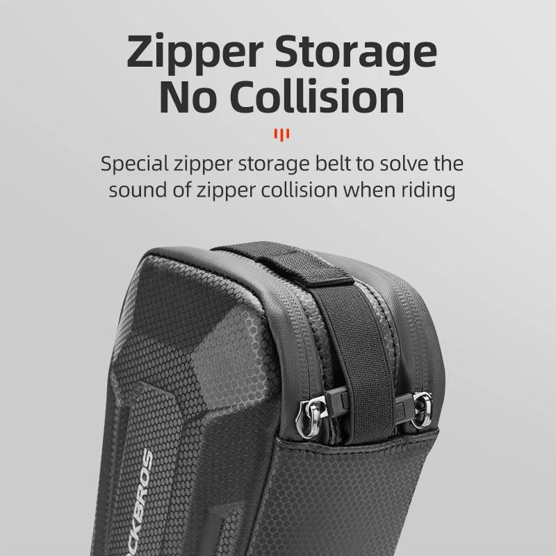 ROCKBROS sac de Tube de vélo stockage de grande capacité sac de vélo étanche motif carbone sac à coq