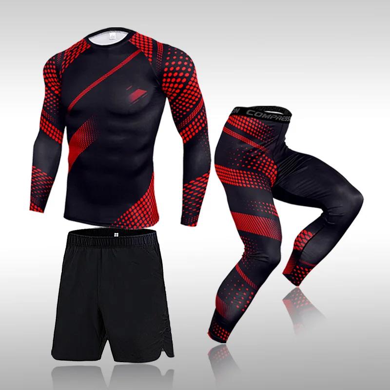 Ensemble de 3 pièces pour hommes, combinaison de Sport d'entraînement, de gymnastique, de Fitness, d