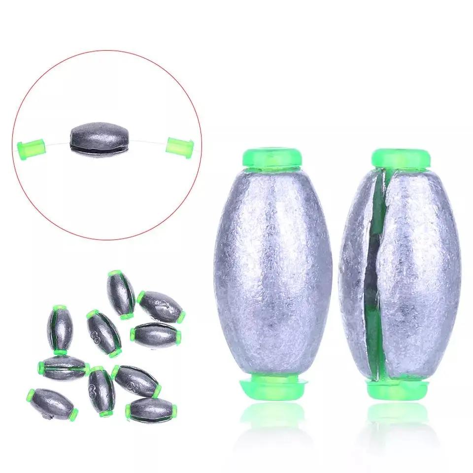Plombs de pêche en forme d'olive, 5 pièces/10 pièces, 2g-30g, accessoires de pêche à la carpe