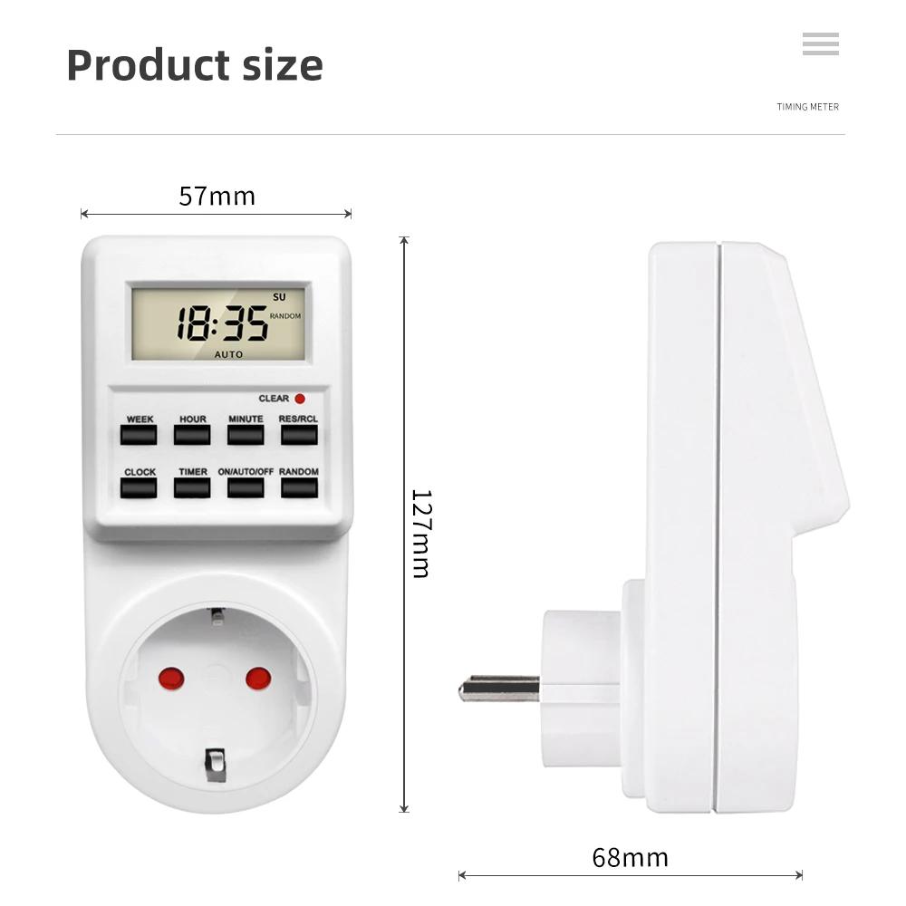 Minuterie numérique électronique, minuterie de cuisine programmable, prise de contrôle 220V EU US UK