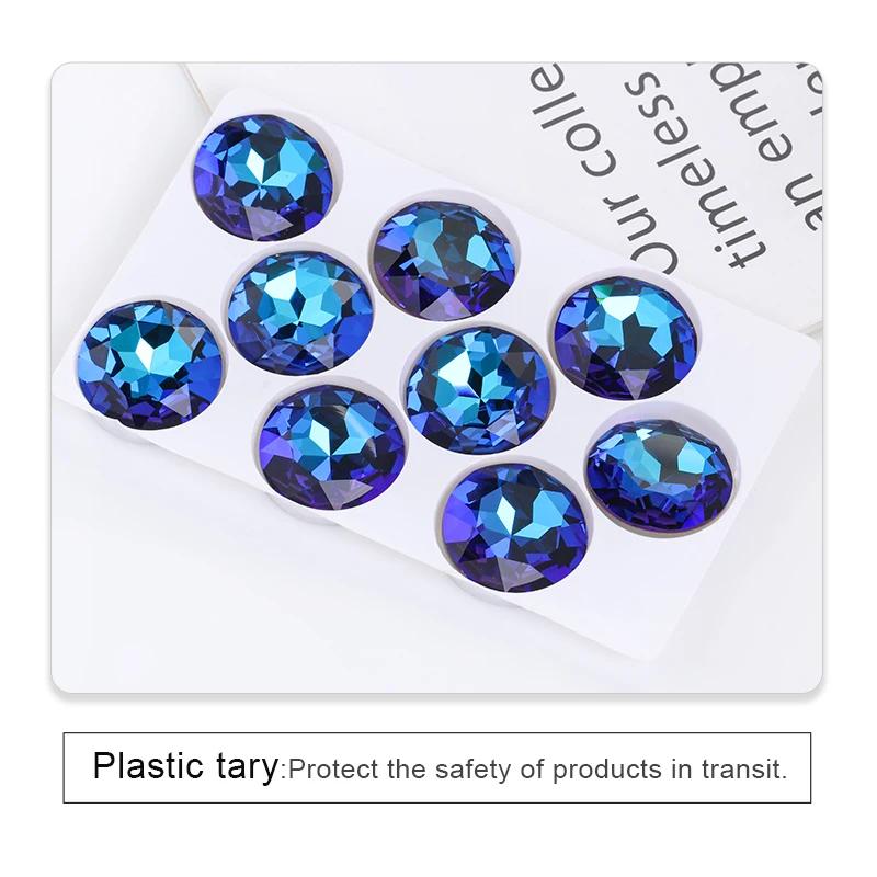Astrobox 1201 rond haute qualité verre cristal 27mm gemme fleur coudre sur strass fantaisie pierre b