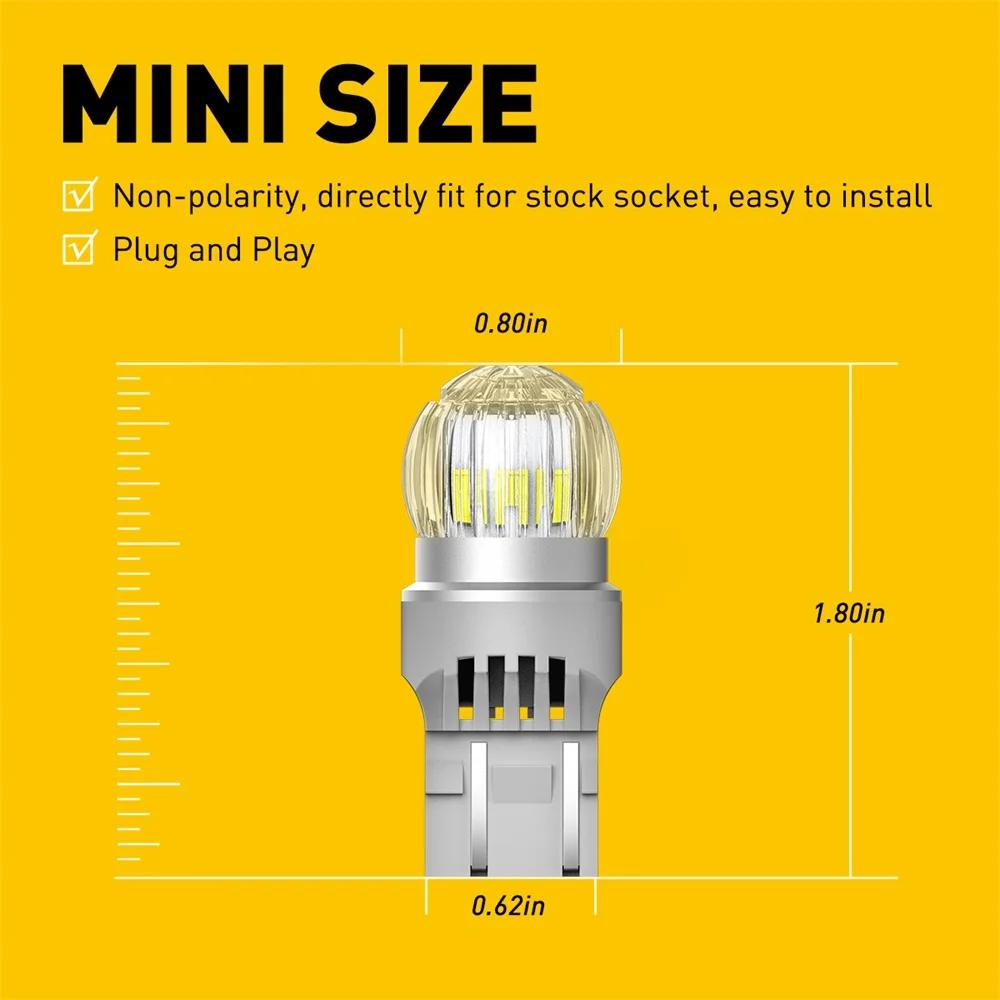 Ampoule LED W21W W21/5W LED T20 7440 7443 7444NA WY21W, Canbus DRL, clignotant, feu de recul blanc 6