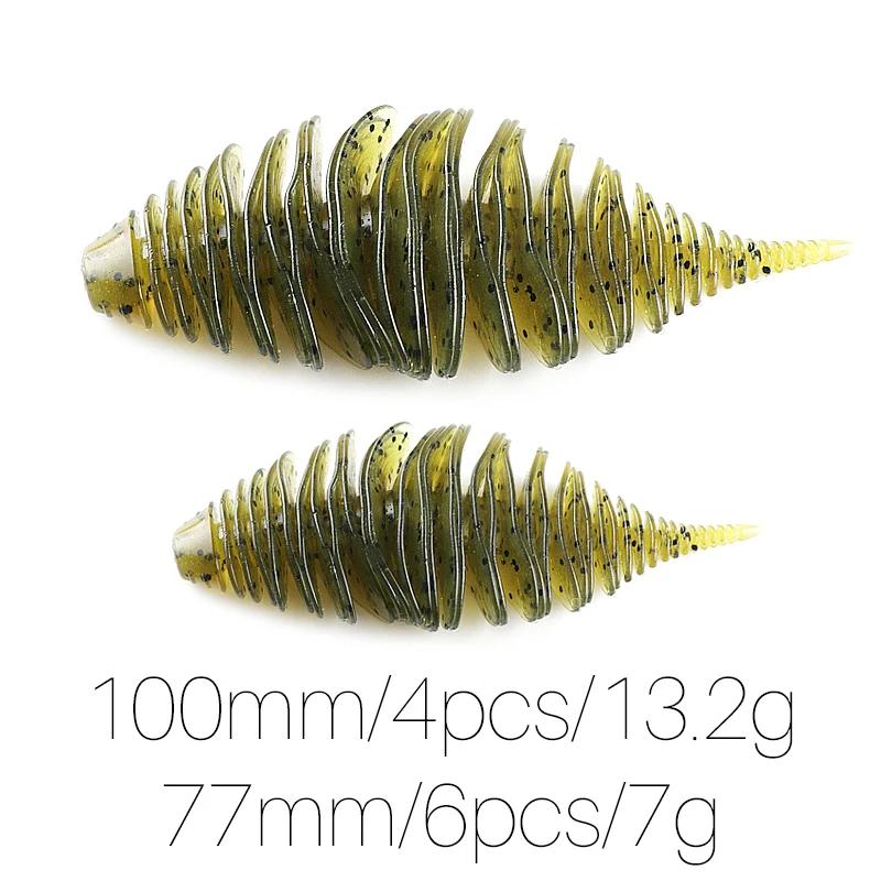 Supercontinent BELLOWS GILL leurre souple ver pêche bar leurre 100mm/4 pièces 77mm/6 pièces larve ap