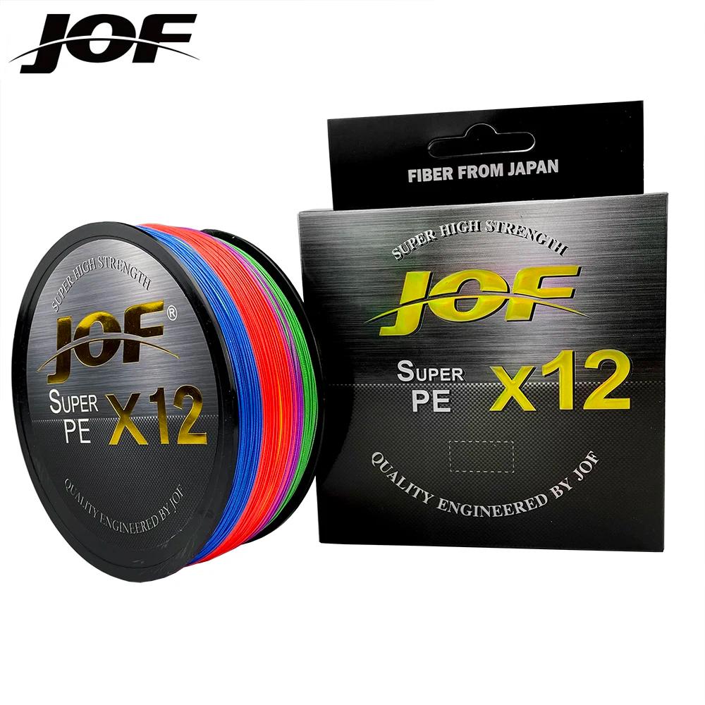 JOF 12 brins tresse PE ligne de pêche 300M 500M 100M forte résistance à l'abrasion ligne de pêche Mu