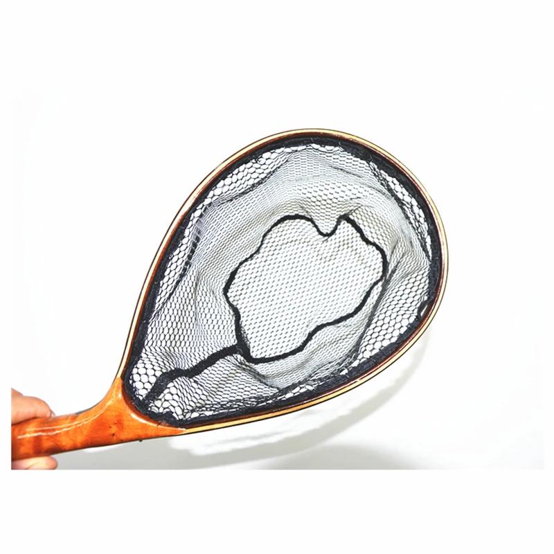 TAKEDO-Épuisette de pêche à la mouche, filet à truite en maille de caoutchouc souple, Cinnamomum Cam