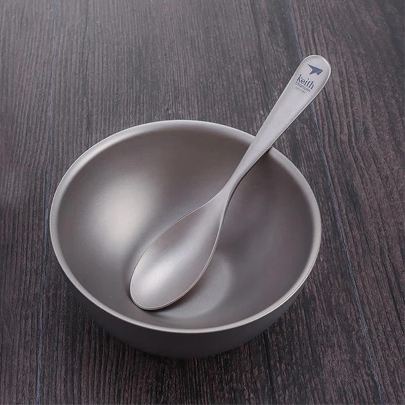 Keith – cuillère à café pour bébé, ustensiles d'alimentation en titane, apprentissage des enfants, h