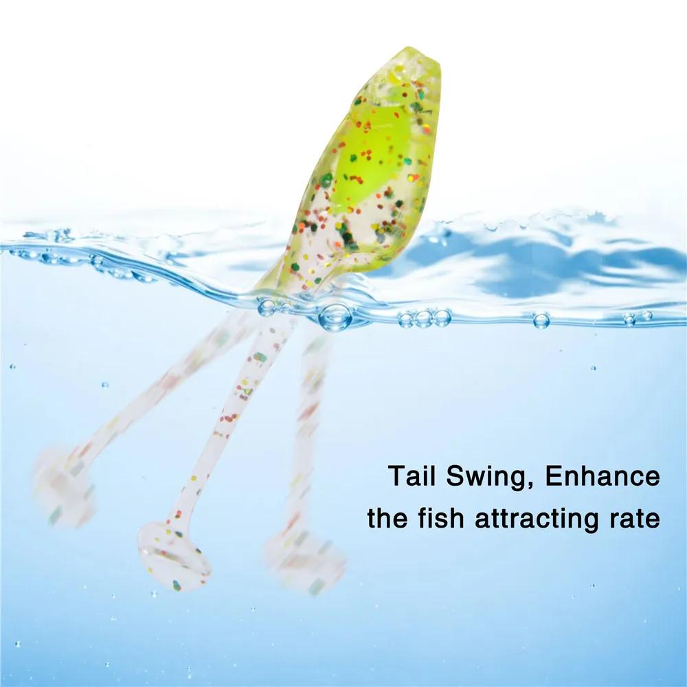 30 pièces Silicone souple lumineux flottant leurre de pêche 5 cm 1g appât artificiel souple nageurs