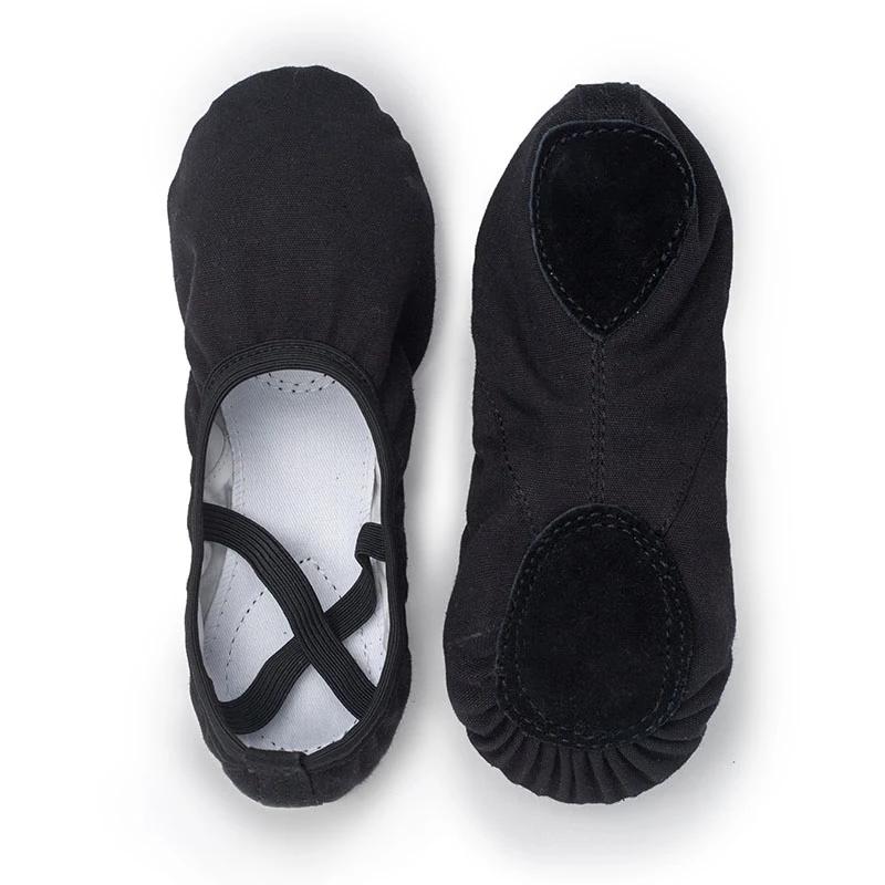 USHINE qualité rouge ballerine professionnelle semelle fendue toile danse gymnastique enfants Yoga b