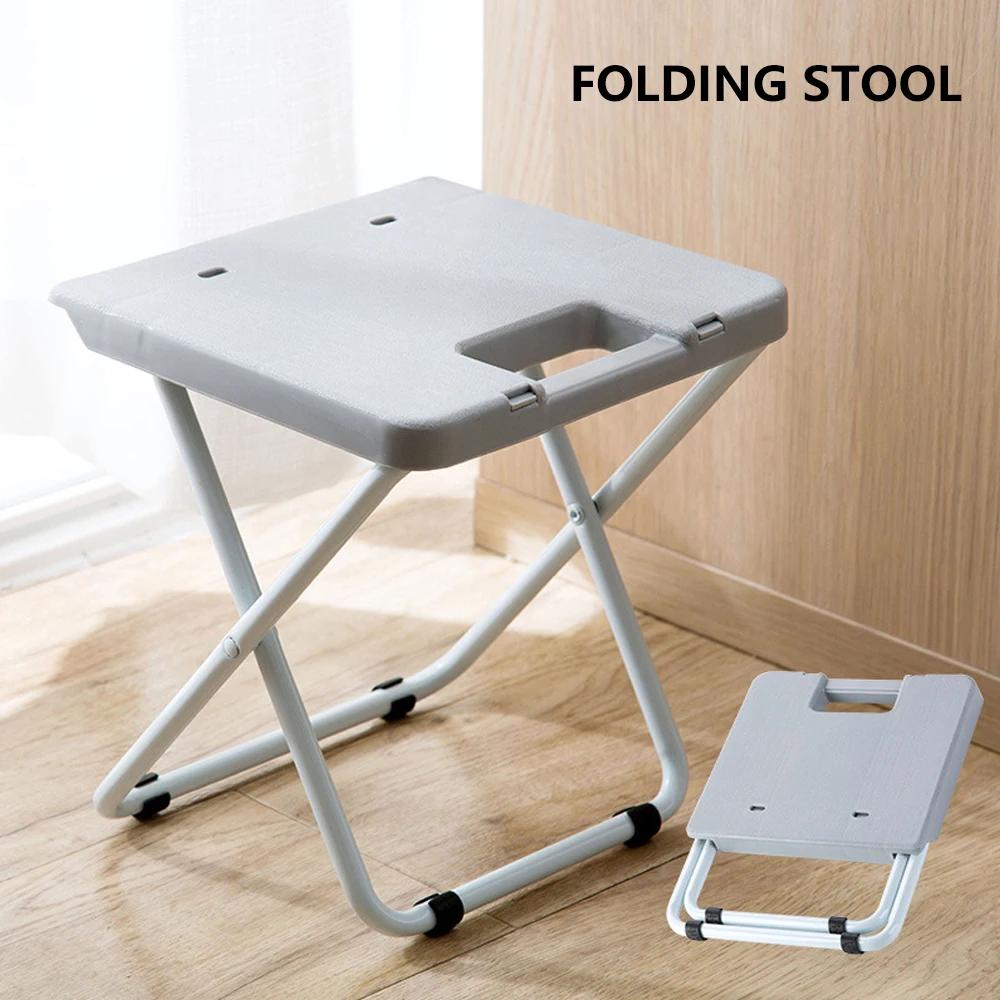 Tabouret de bain en plastique multifonctionnel, cuisine à domicile, intérieur, portable, pliable, co