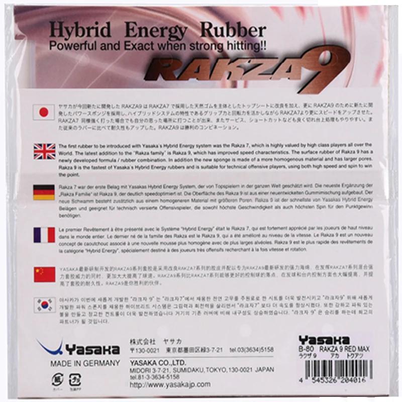 Yasaka RAKZA 9 RK9 B-80 tennis de table en caoutchouc raquettes de tennis de table gâteau éponge raq