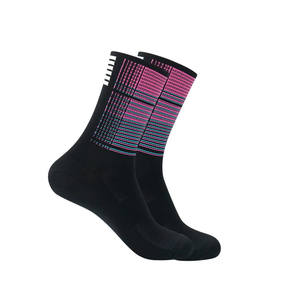 YKYWBIKE Lot de 5 paires de chaussettes de cyclisme sportives professionnelles respirantes pour homm