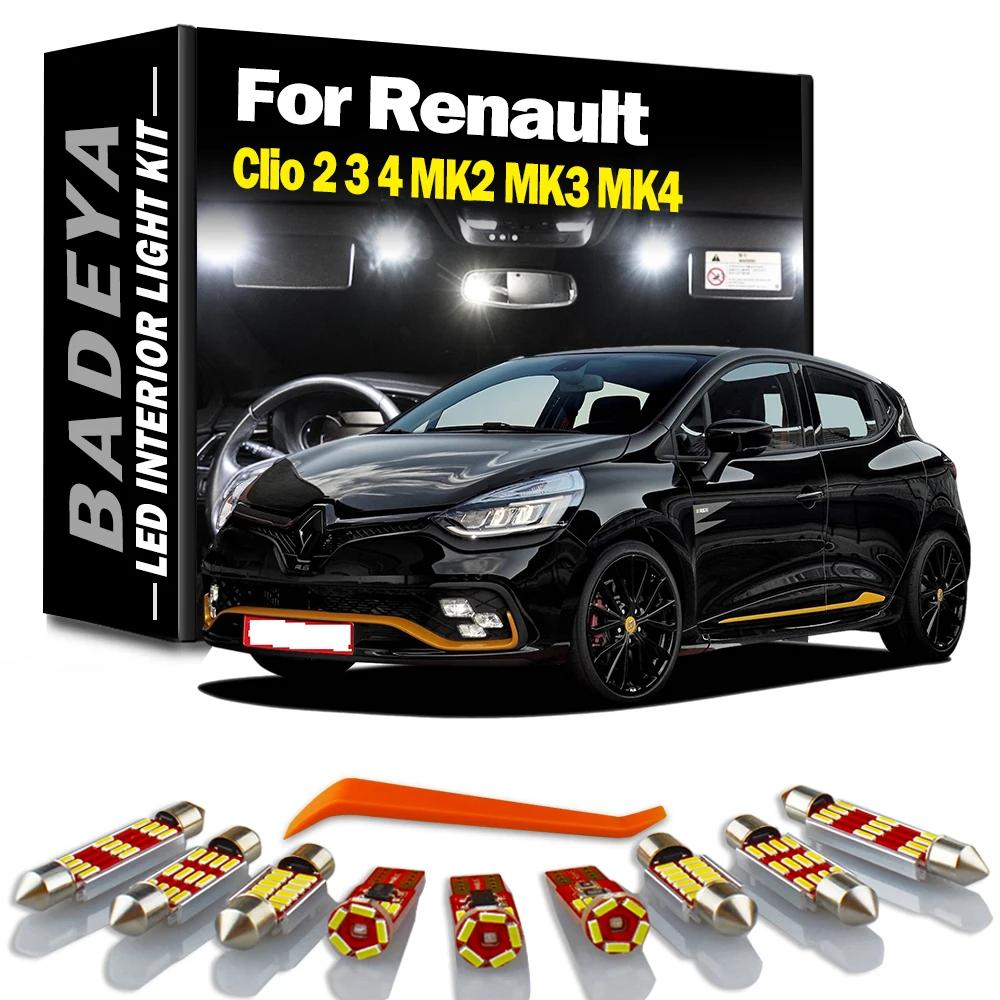 BADEYA-Kit d'ampoules de lecture Canbus White Brave Free, LED d'intérieur breton, Renault Clio 2, 3,