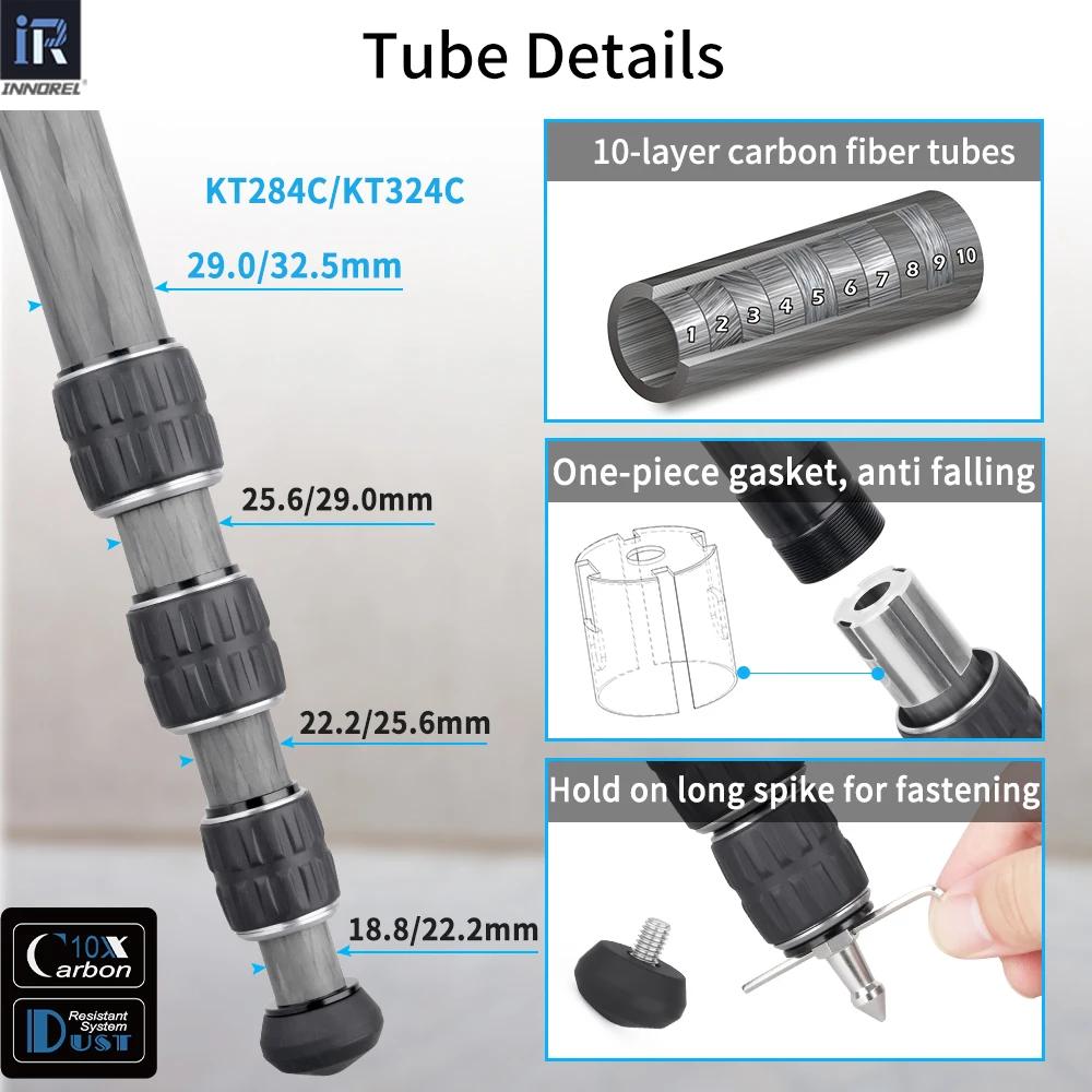 Trépied professionnel en fibre de carbone, 10 couches, support rapide, rotule à faible gravité, colo