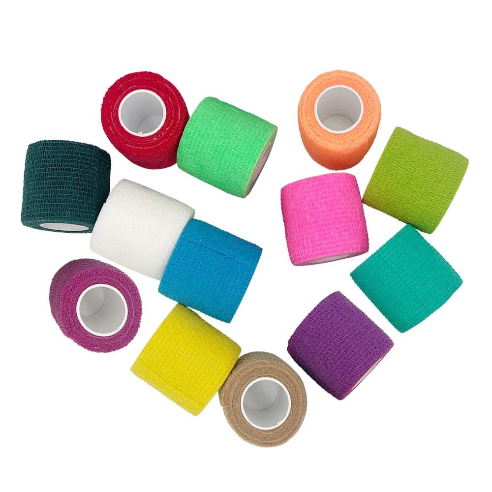 Bande élastique auto-adhésive colorée pour Sport, 4.8m, bande élastique pour genouillères, coussinet