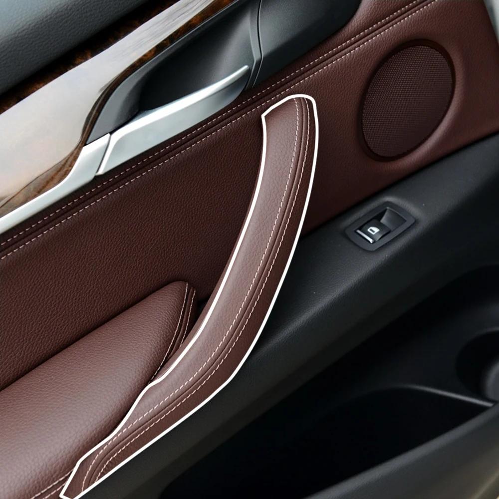 Poignée de porte intérieure améliorée LHD RHD, garniture extérieure en cuir pour BMW X5 X6 F15 F16 2