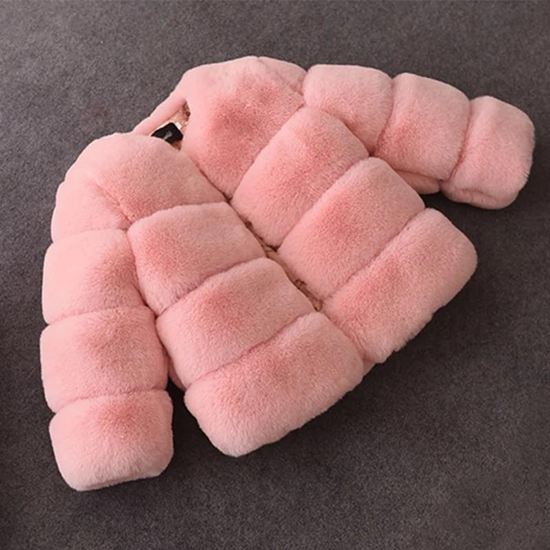 Filles fausse fourrure manteau hiver enfants filles à manches longues veste de noël chaud enfants fi