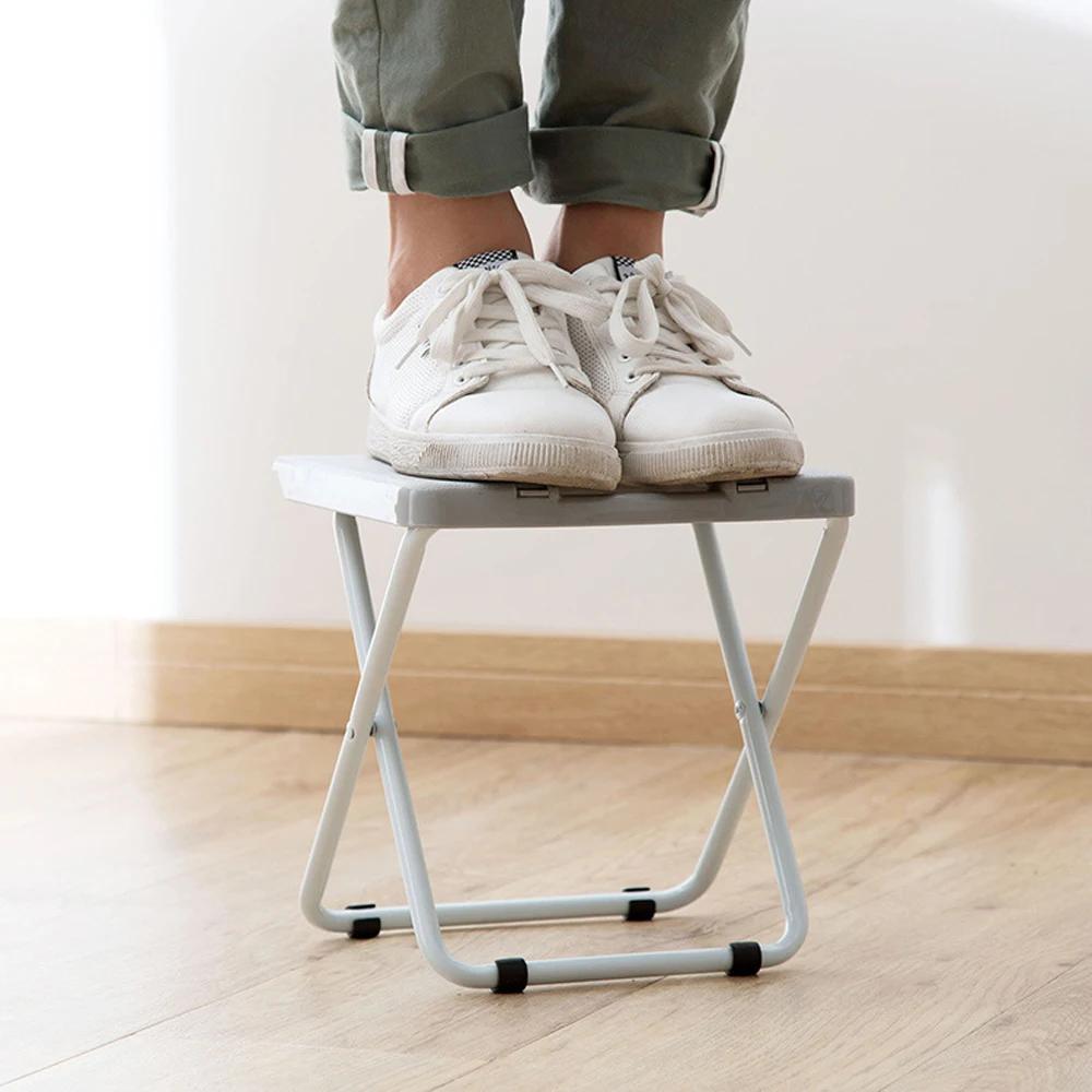 Tabouret de bain en plastique multifonctionnel, cuisine à domicile, intérieur, portable, pliable, co
