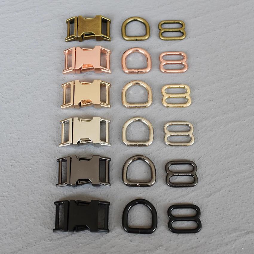 1 ensemble de 3 pièces de quincaillerie métallique pour sangle (15mm/20mm/25mm) : anneau en D, ajust