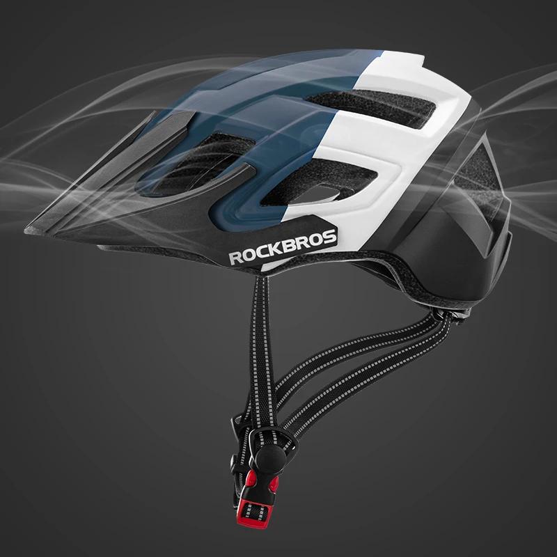 ROCKBROS – casque de vélo à lumière LED Rechargeable pour hommes, équipement de cyclisme en montagne