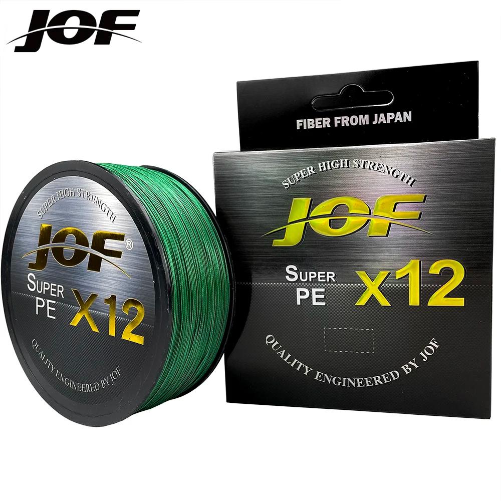 JOF 12 brins tresse PE ligne de pêche 300M 500M 100M forte résistance à l'abrasion ligne de pêche Mu
