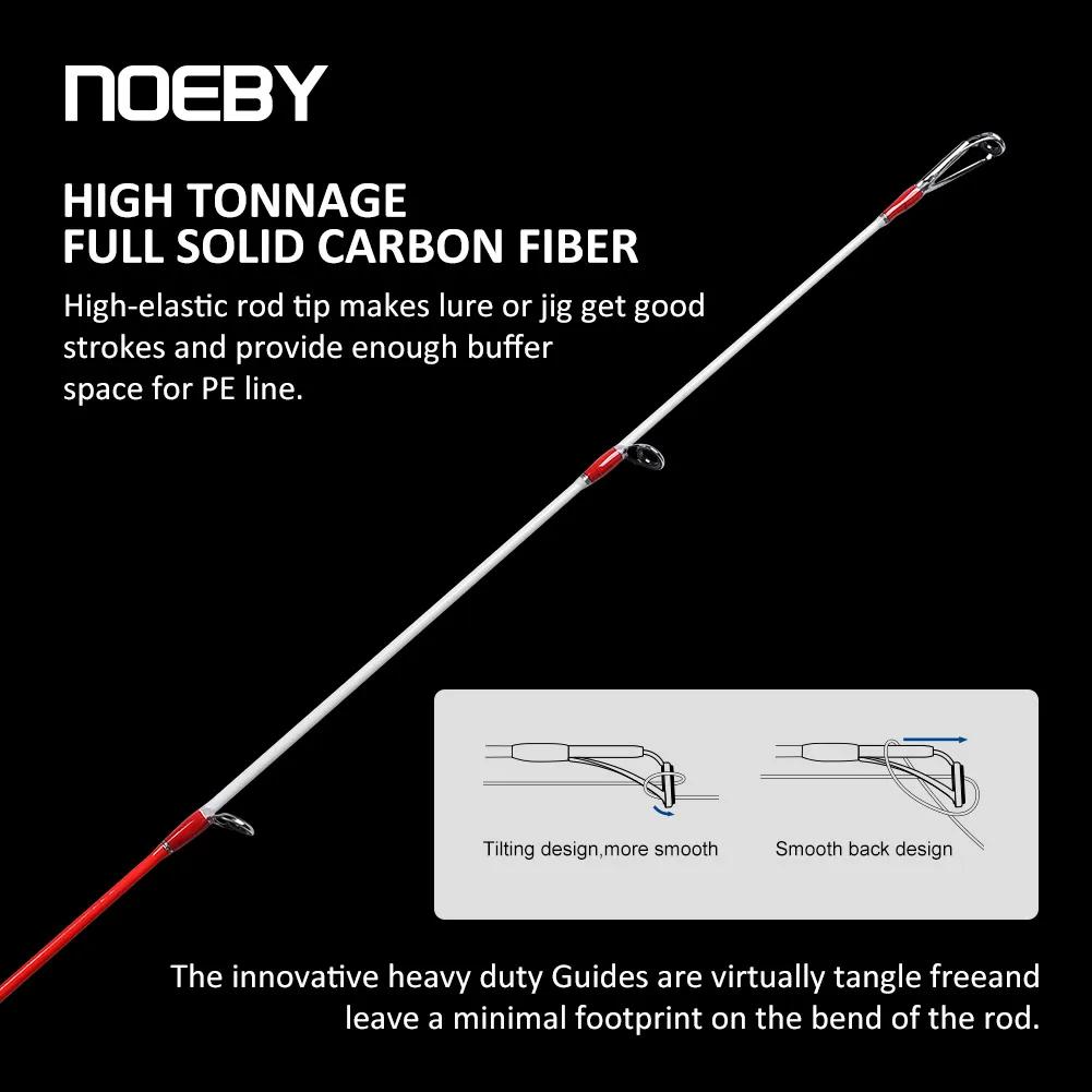 Noeby-Pêche à la turlutte lente en fibre de carbone, filature à 2 sections, adaptée à la pêche en ba