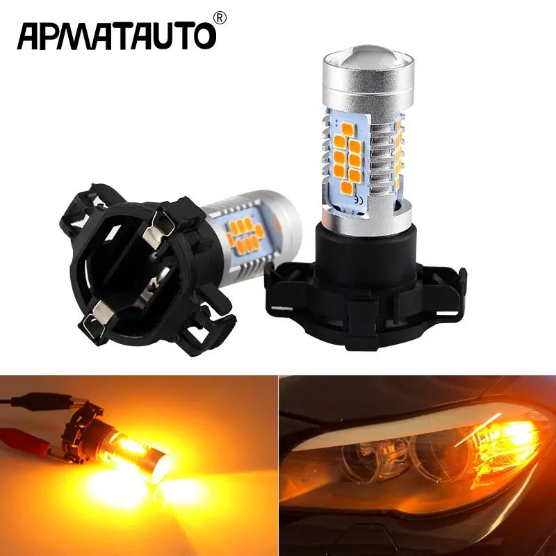 Ampoules LED PY24W 5200s, 2 pièces, jaune ambre, pour BMW série 3 4 5 X3 E70 X5 X6 Z4, clignotants a