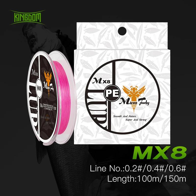 Ligne de pêche Kingdom 100M 150M 0.2 # 0.4 # 0.6 # Ligne tressée PE 9 12LB, fil de pêche Multi