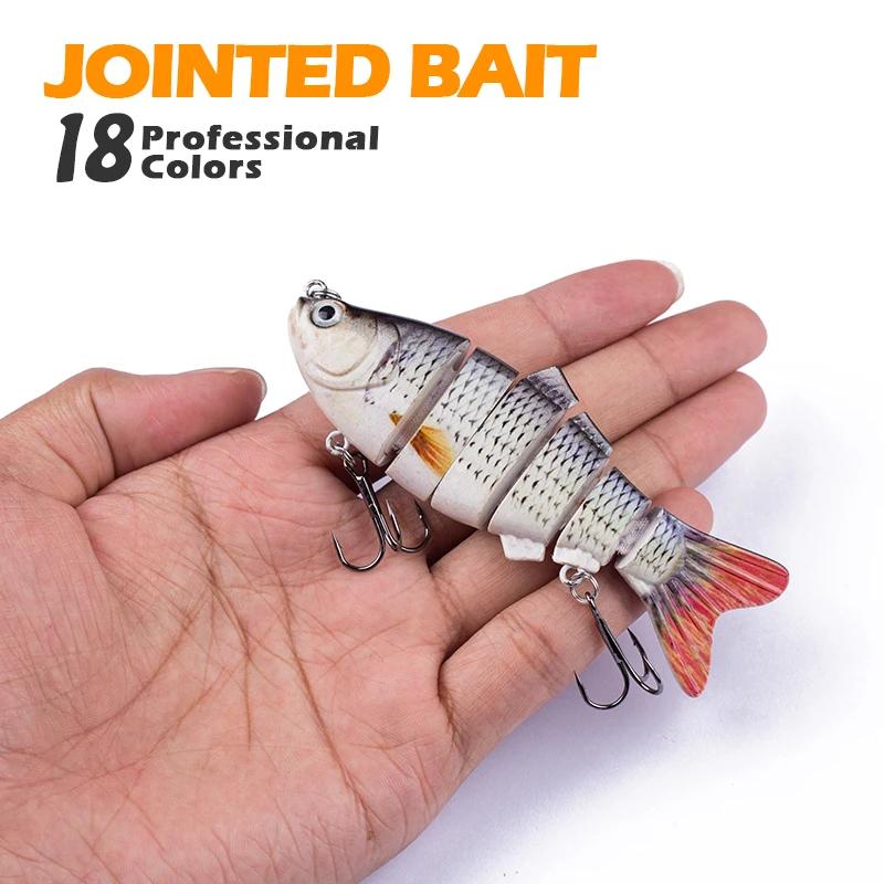 Hanlin Set 4 pouces 16,5g Leurres de pêche multi-articulés, Wobblers, Swimbait, Appâts artificiels d