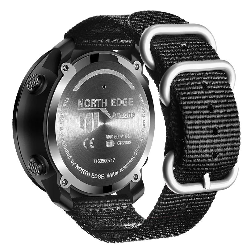 NORTH EDGE – montre connectée pour hommes, horloge militaire, boussole, altimètre, baromètre, podomè