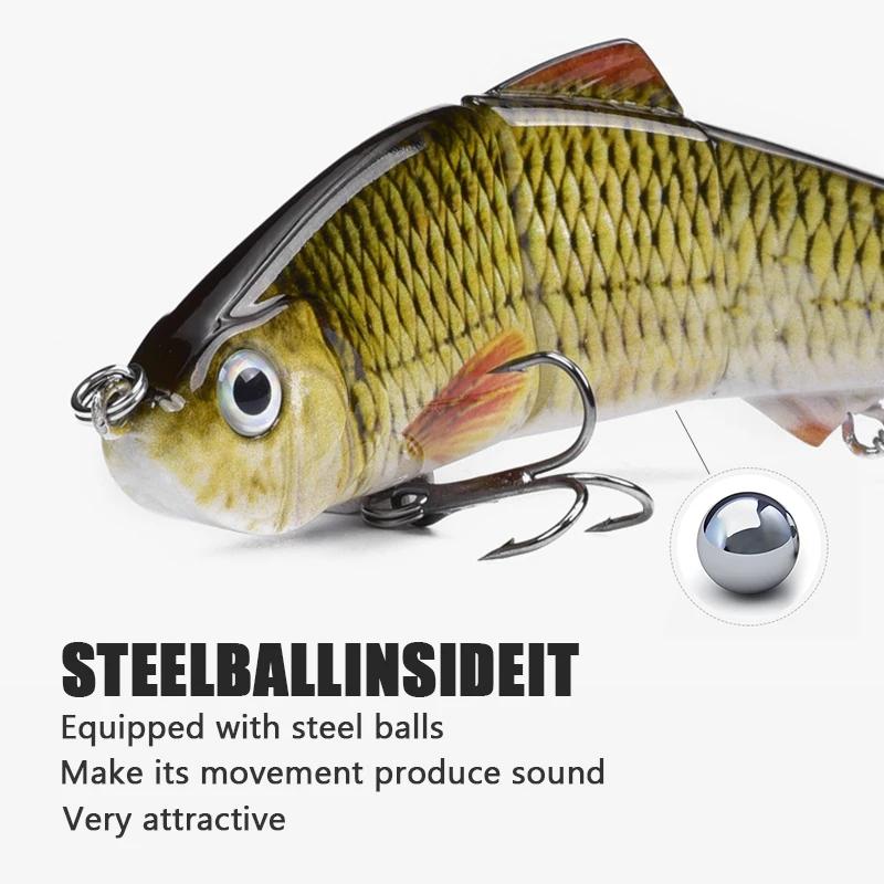 Ensemble de leurres de pêche articulés multi-segments 125mm/17g, 4 segments, type swimbait, crankbai